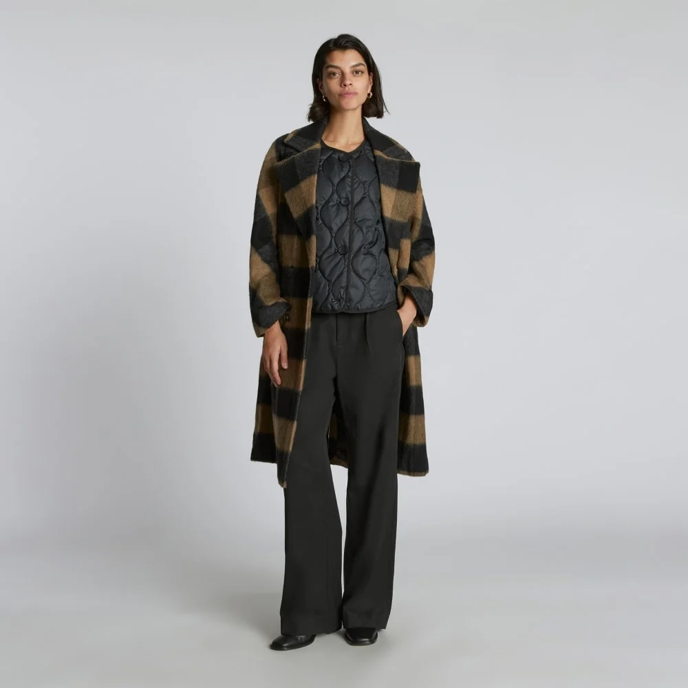The Brushed Italian ReWool® Peacoat | Camel Buffalo Check (6)