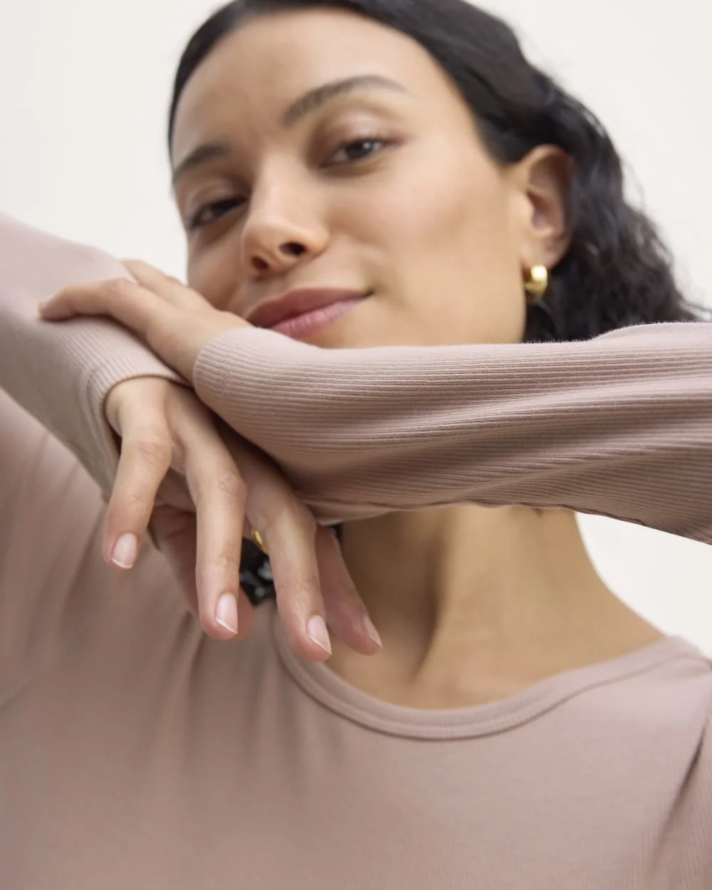 The Luxe Rib Long-Sleeve Crew | Dusty Rose (4)