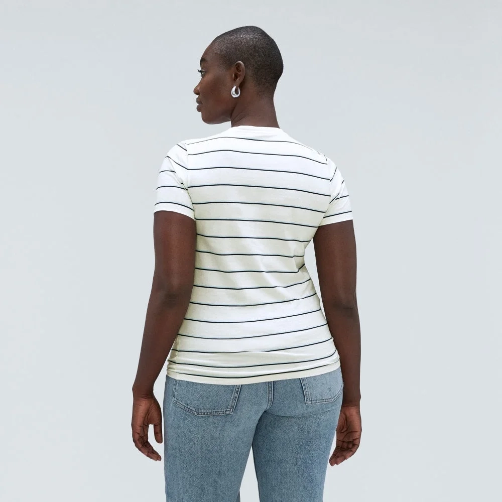 The Organic Cotton Crew Tee |  Navy / White (4)