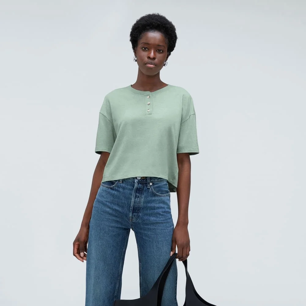 The Vintage Henley Hemp Tee | White Sage (3)