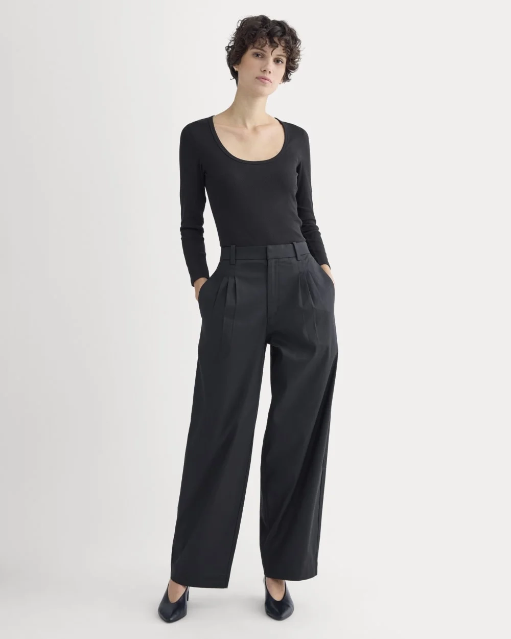 Luxe Rib Deep U-Neck Top | Black (3)
