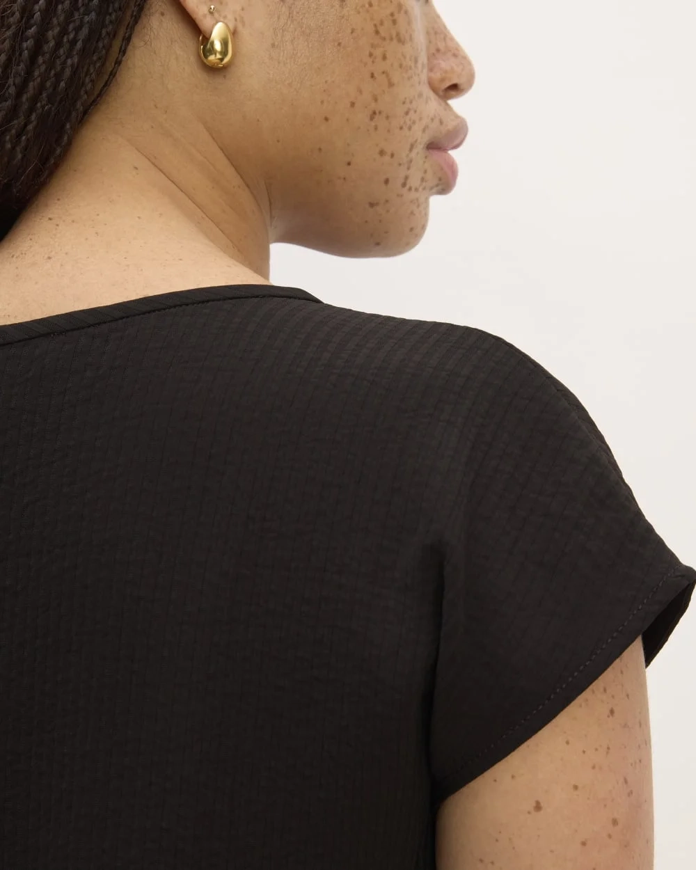 The Mini Jacquard Stripe Top | Black (4)