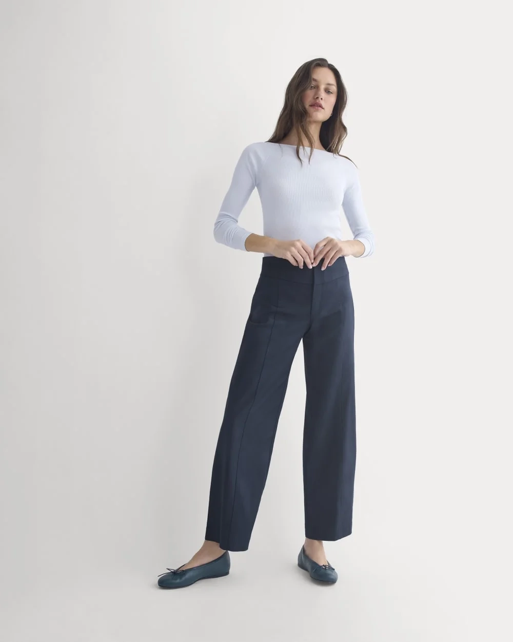 Tailored Drape Seam Pant | Navy (6)