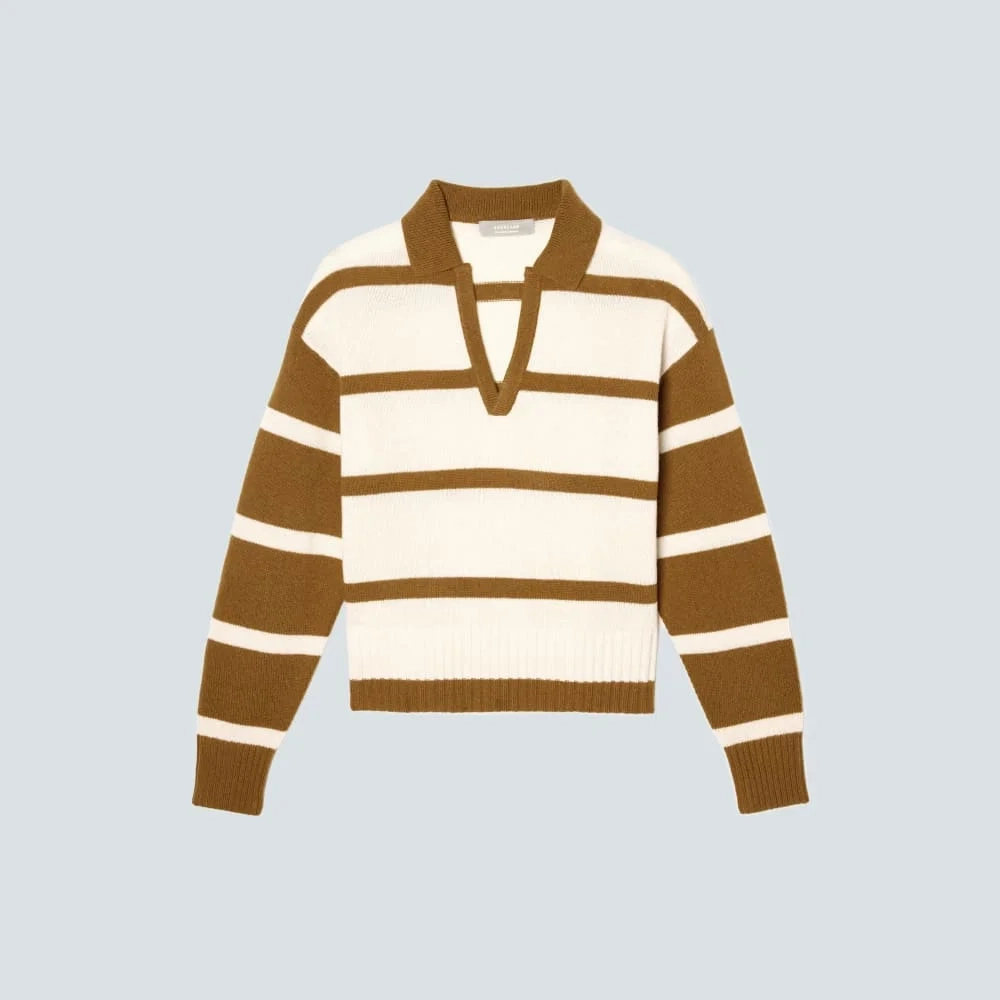 The Cashmere Polo | Bone / Tapenade (2)