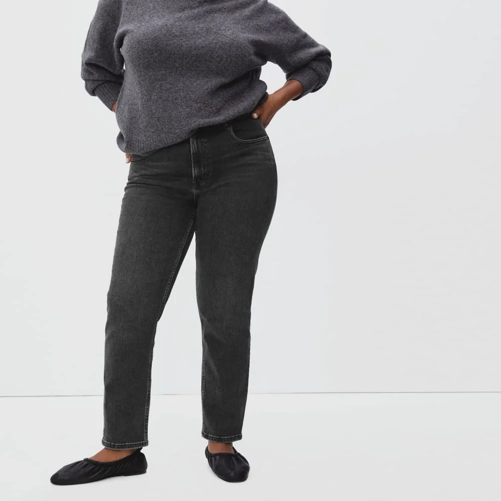 The Curvy Cheeky® Straight Jean | Washed Black | 28.5" Inseam (7)