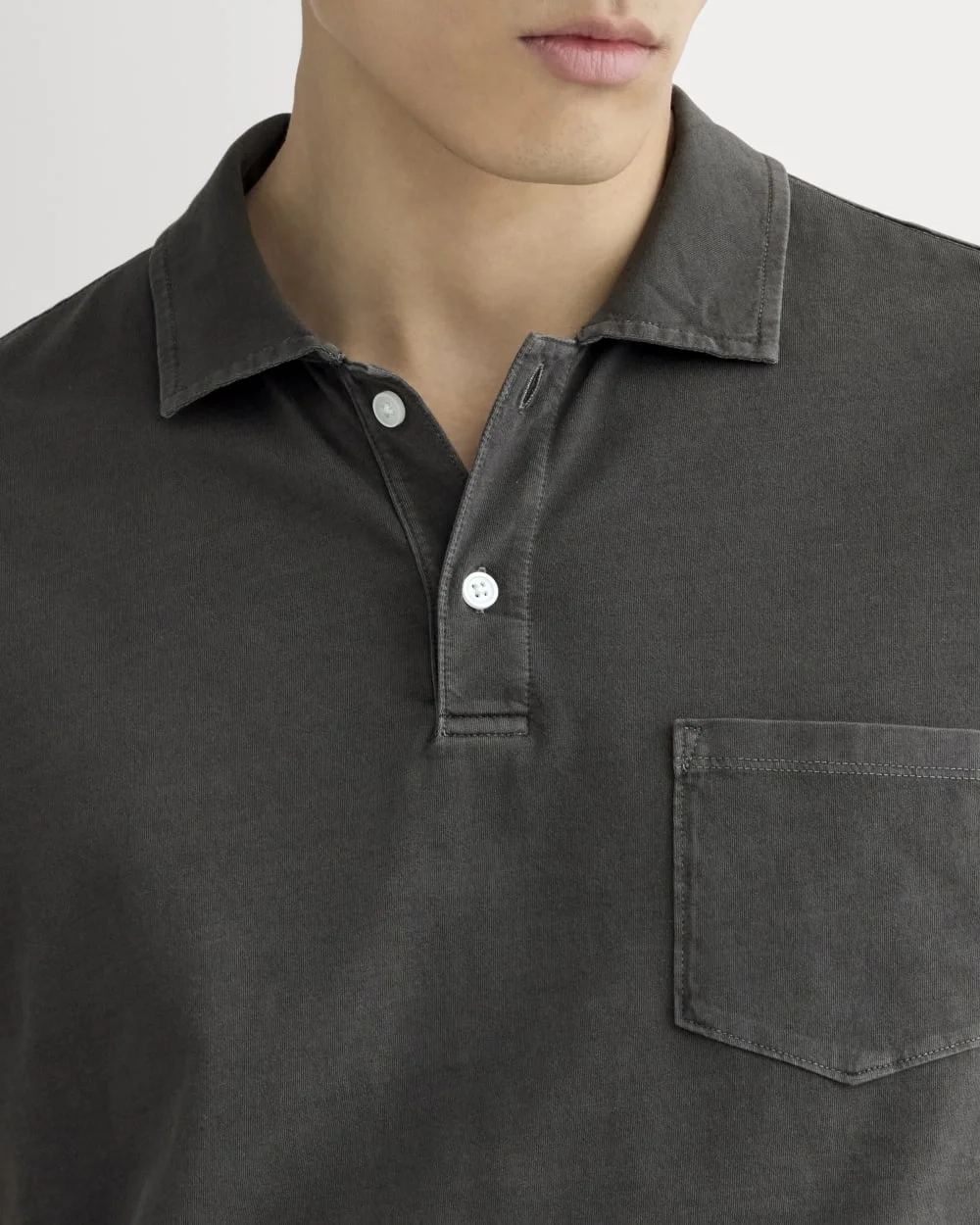 The Essential Organic Garment-Dyed Polo | Black (2)