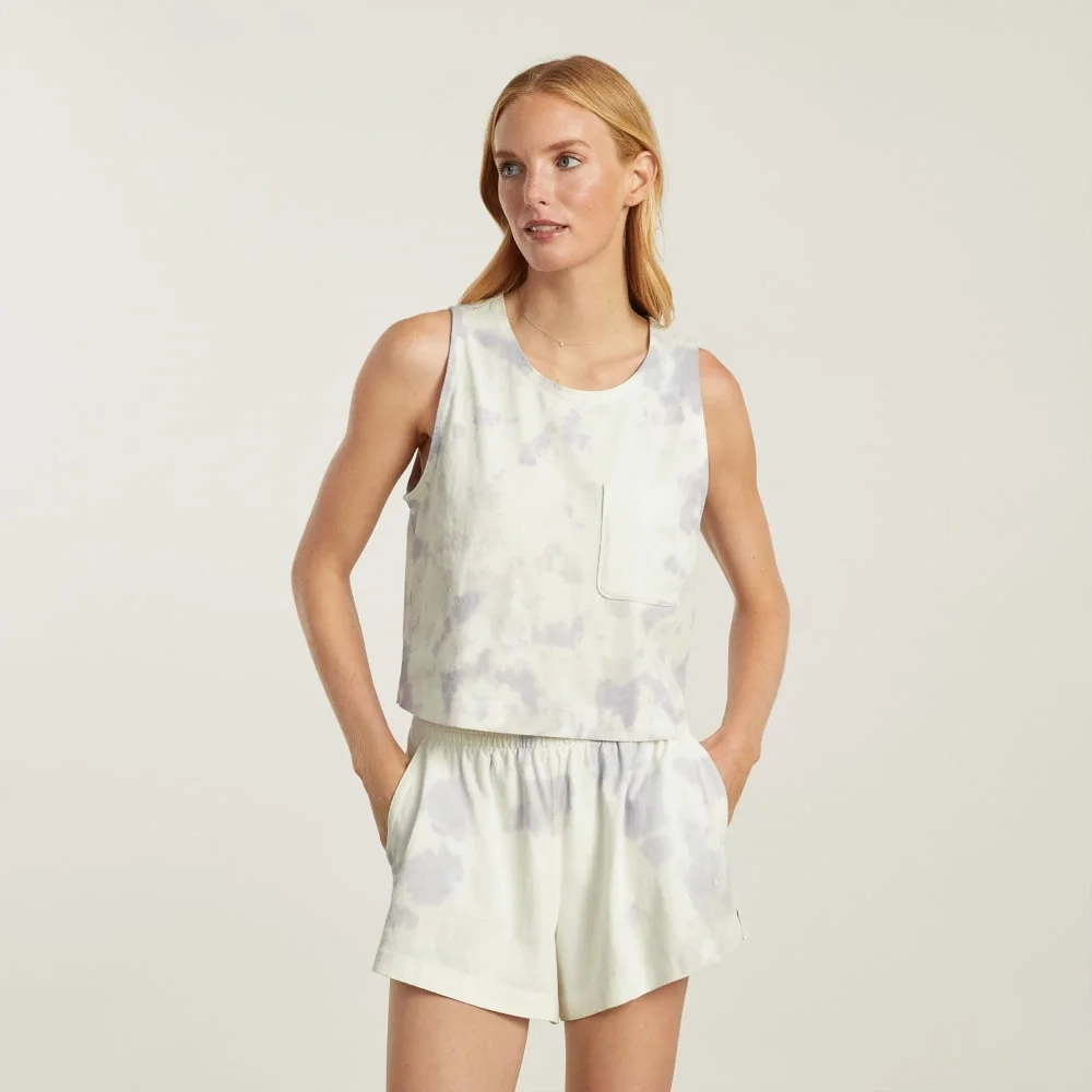The Premium Weight Cropped Pocket Tank | Blue Slate Tie Dye (5)