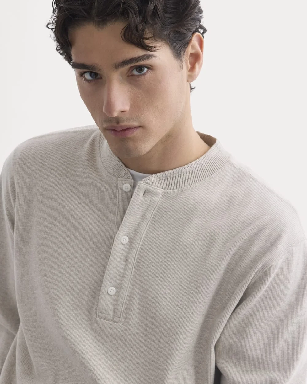 Vintage Rib Henley | Heathered Oatmeal (6)