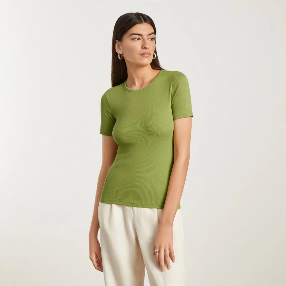 The Pima Micro-Rib Crew Tee | Pepper (4)