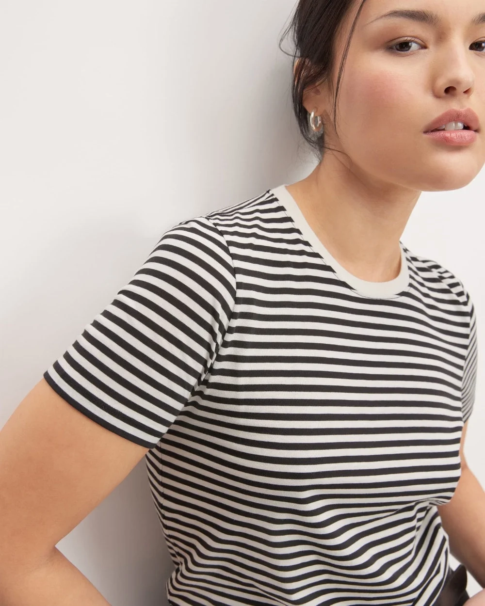 The Organic Cotton Crew Tee | Black / Bone (4)
