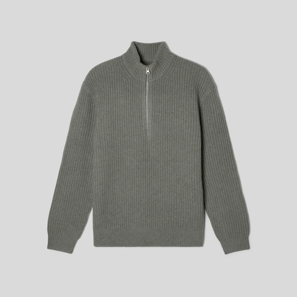 The Felted Merino Half-Zip Sweater | Storm Green (3)