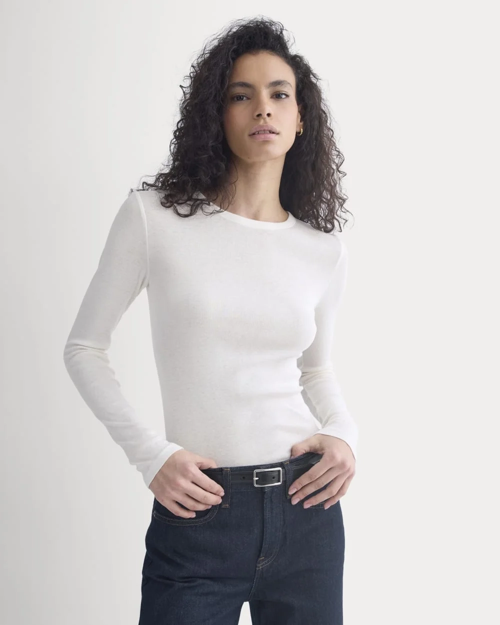 Tissue Long-Sleeve Crew | Bone