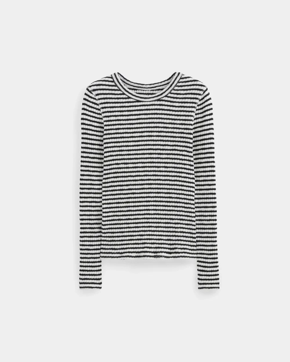 The Cozy Rib Long-Sleeve Tee | Bone / Black (2)