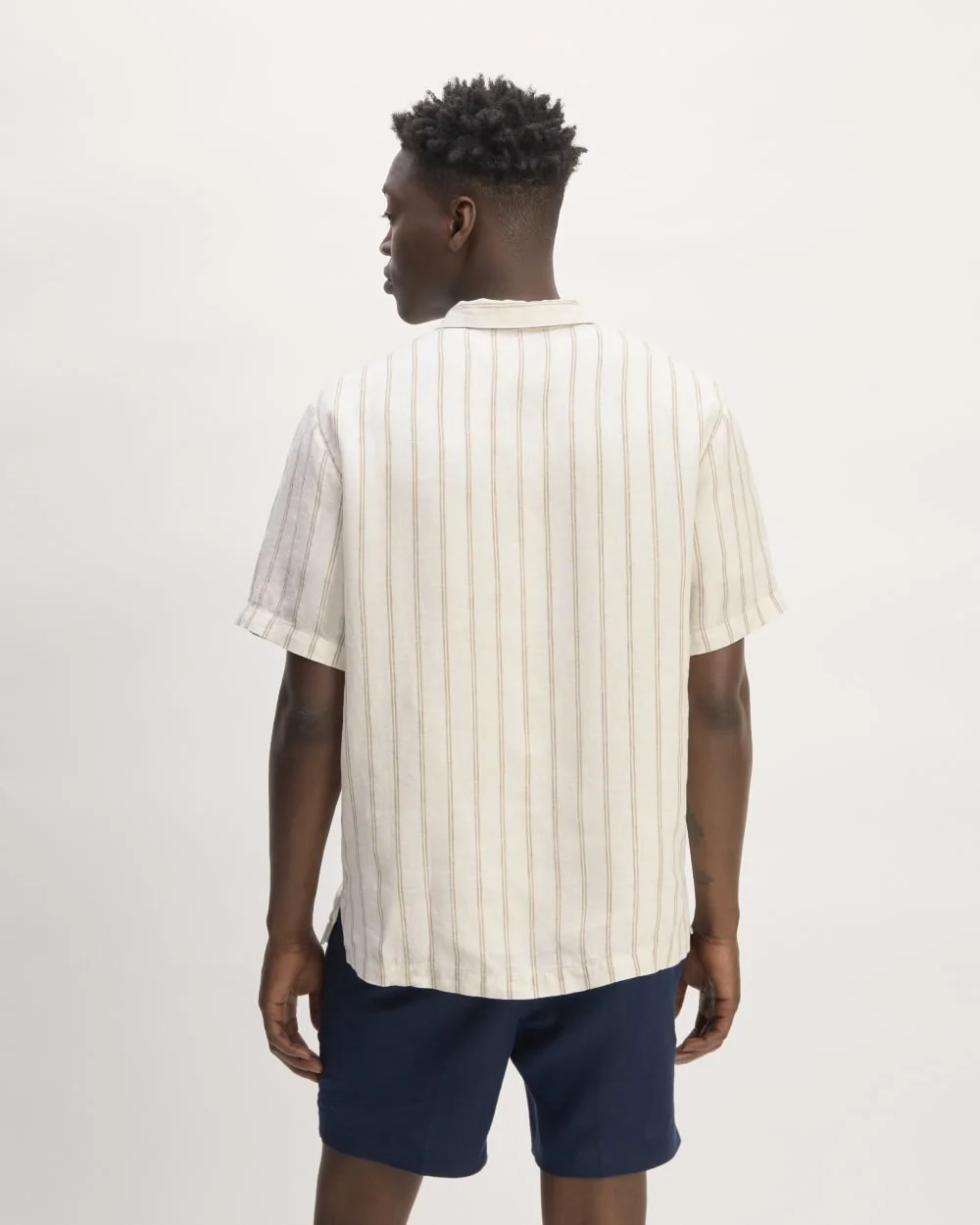 The Linen Short-Sleeve Popover Shirt | Bone / Cornstalk (4)