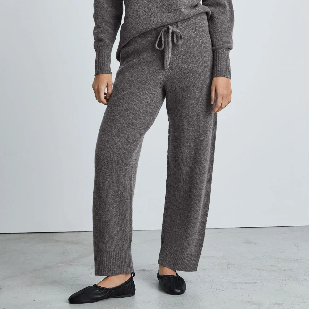 The Cozy-Stretch Wide-Leg Sweatpant | Heathered Charcoal (3)