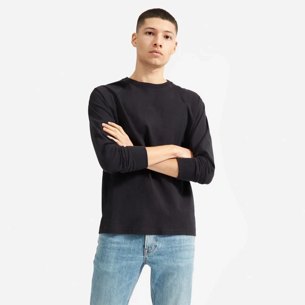 The Premium-Weight Long-Sleeve Crew | Uniform | Black (3)