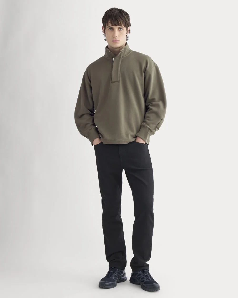 Off-Duty Terry Pullover | Olive Night (3)