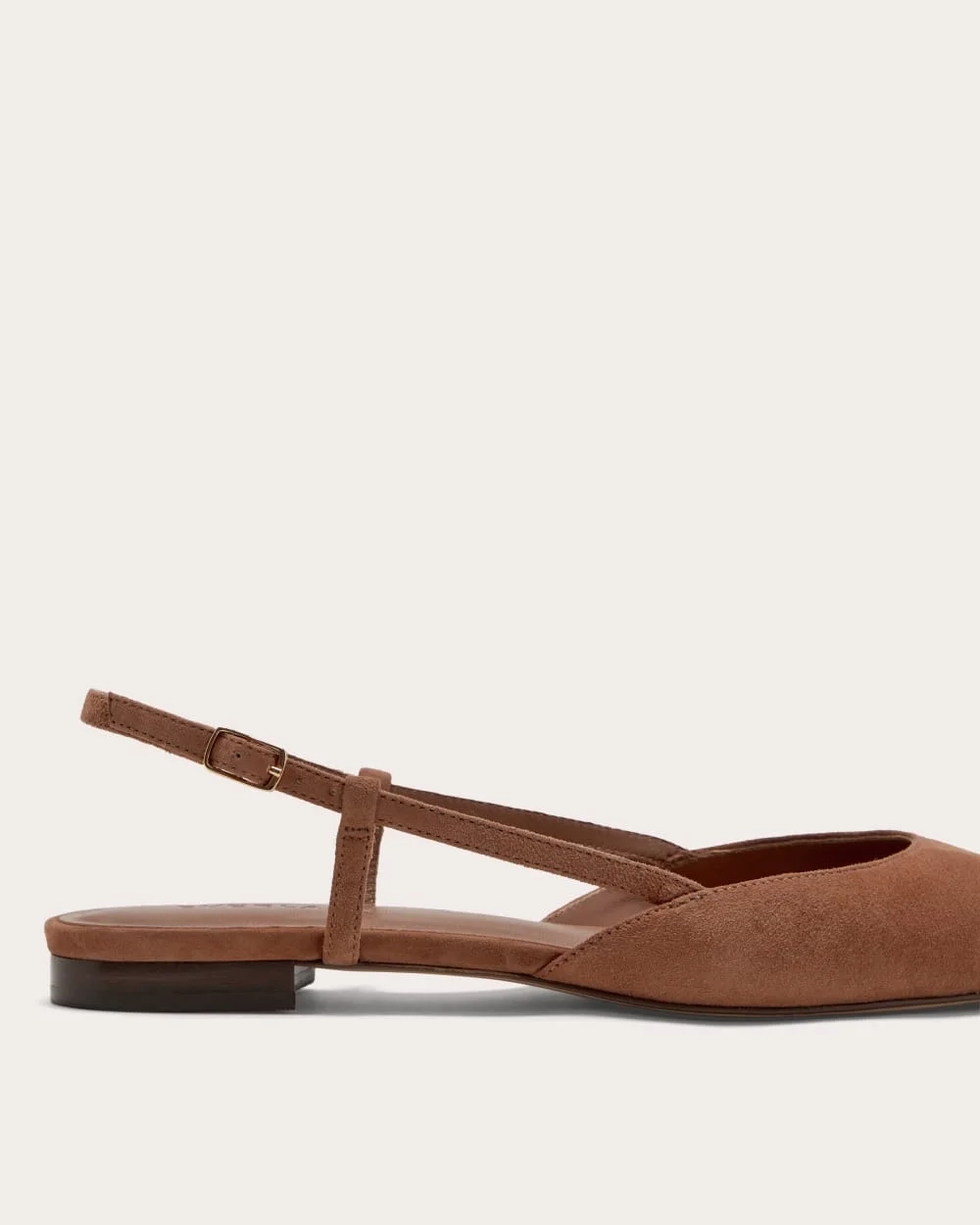 The Studio Slingback Flat | Saddle Brown Suede (4)