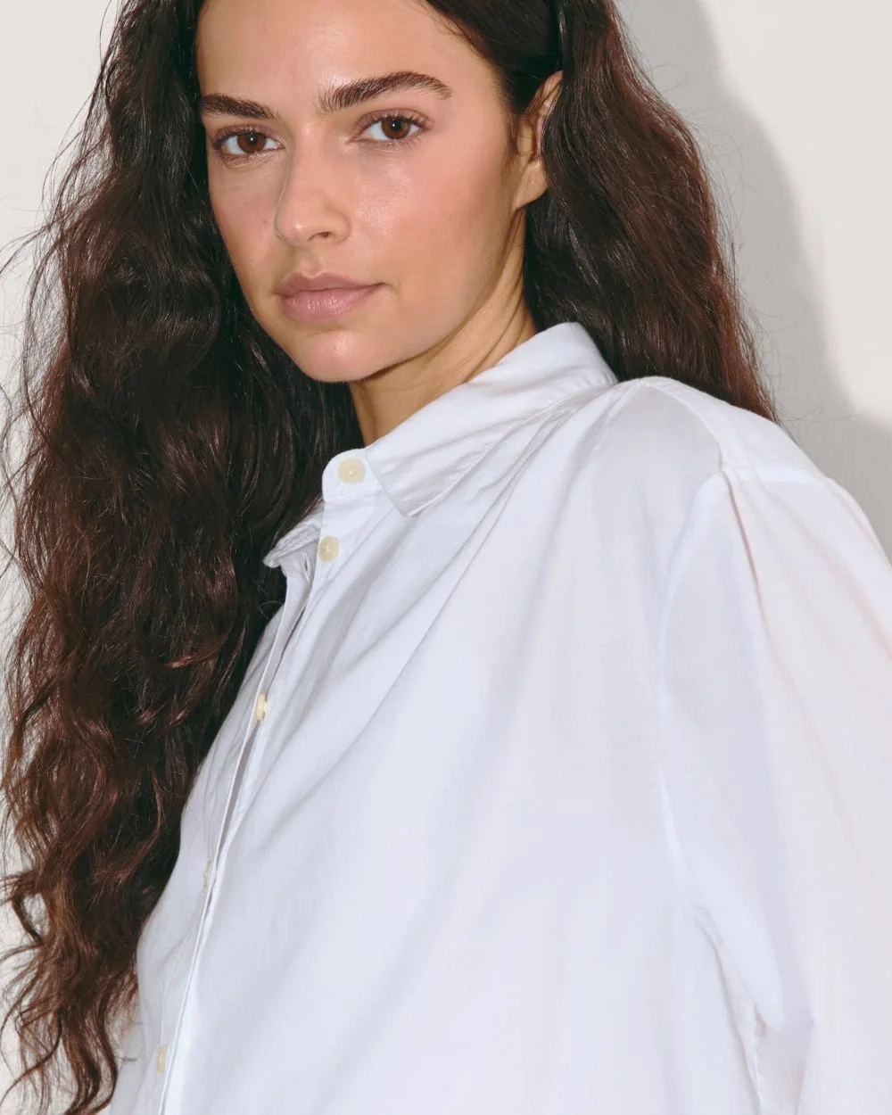 The Gathered Shirt in Silky Cotton | White (2)