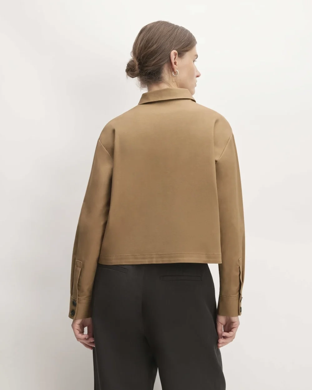 The Structured Cotton Cropped Shirt | Toasted Coconut (5)