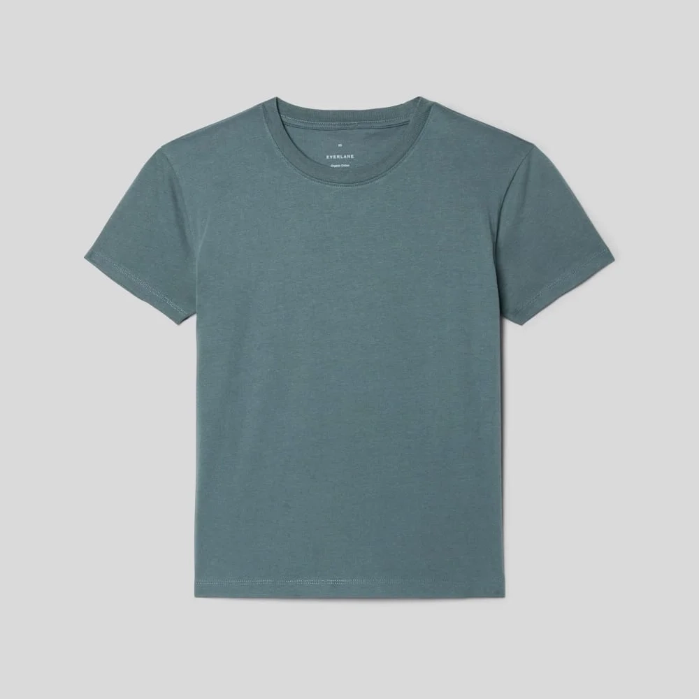 The Box-Cut Tee in Essential Cotton | Green Balsam | No Pocket (3)
