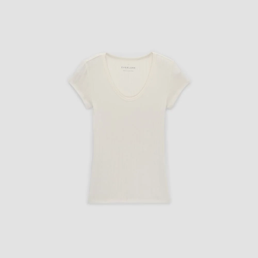 The Rib Soft Knit Scoop-Neck Tee | Bone (3)