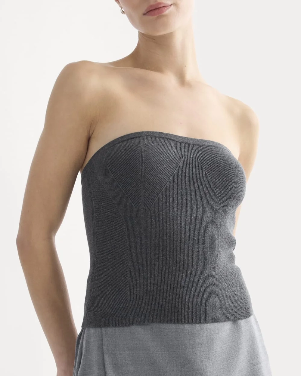 Knit Tube Top | Heathered Soot (5)