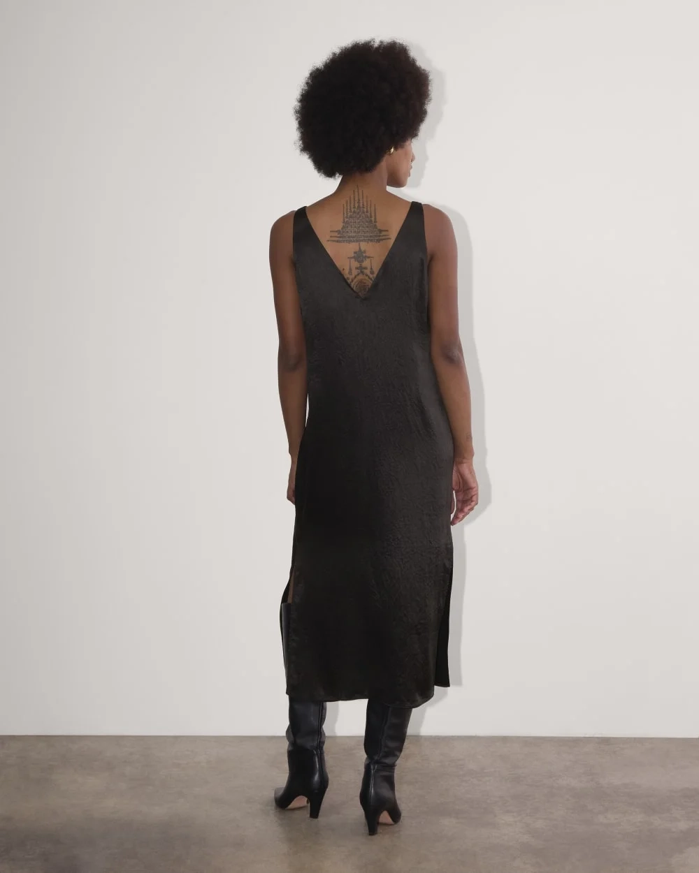 The Satin Slip Dress | Black (4)
