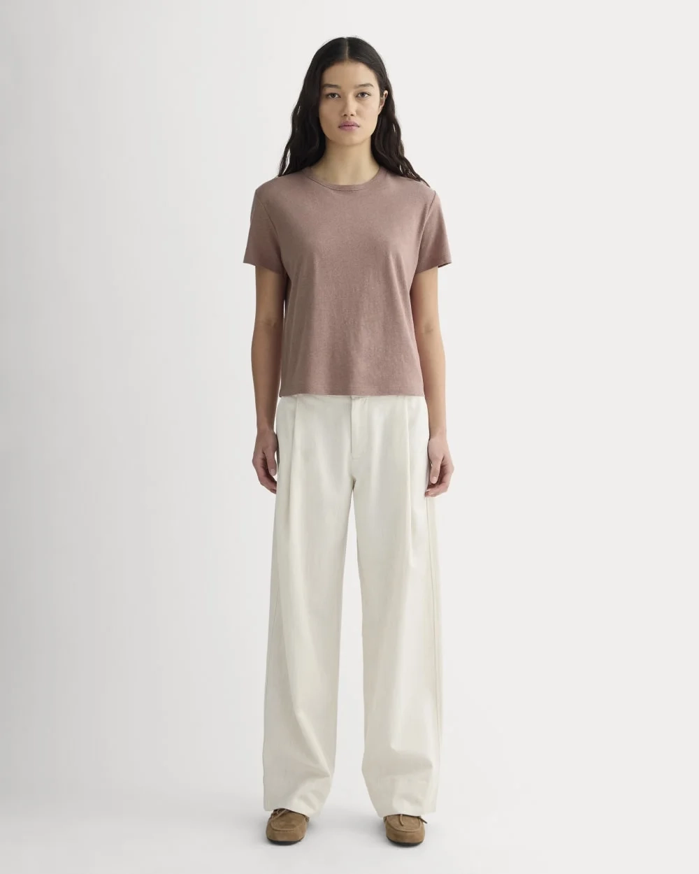 The Box-Cut Tee in Cotton Linen | Rose Dusk (4)