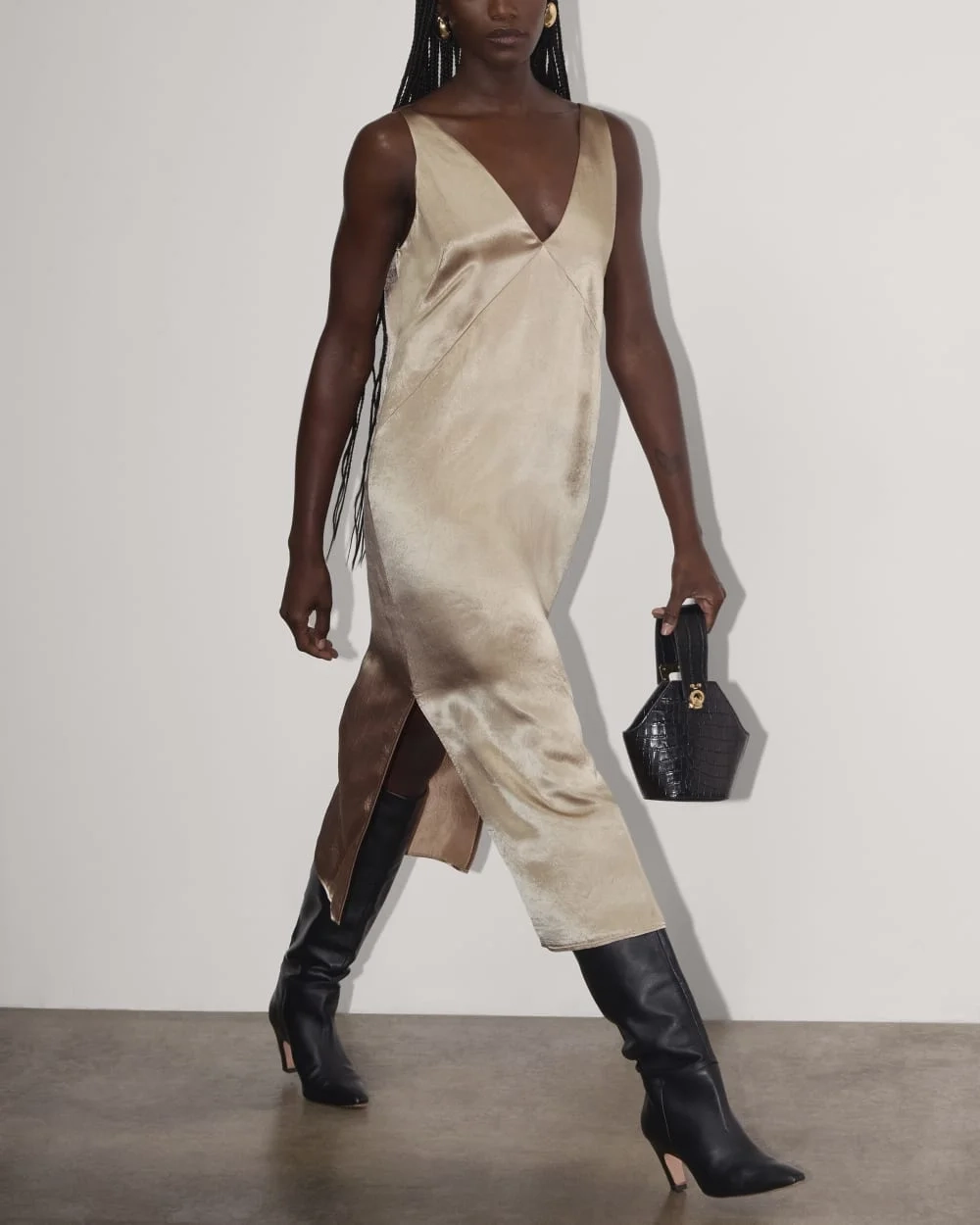 The Satin Slip Dress | Champagne (5)