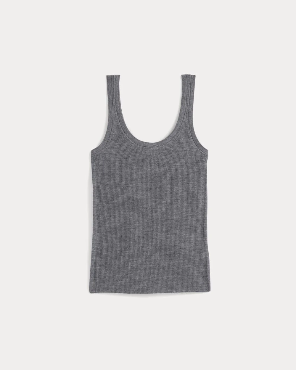 The Light Ribbed Cami in Ultrasoft Merino | Heather Mid Grey