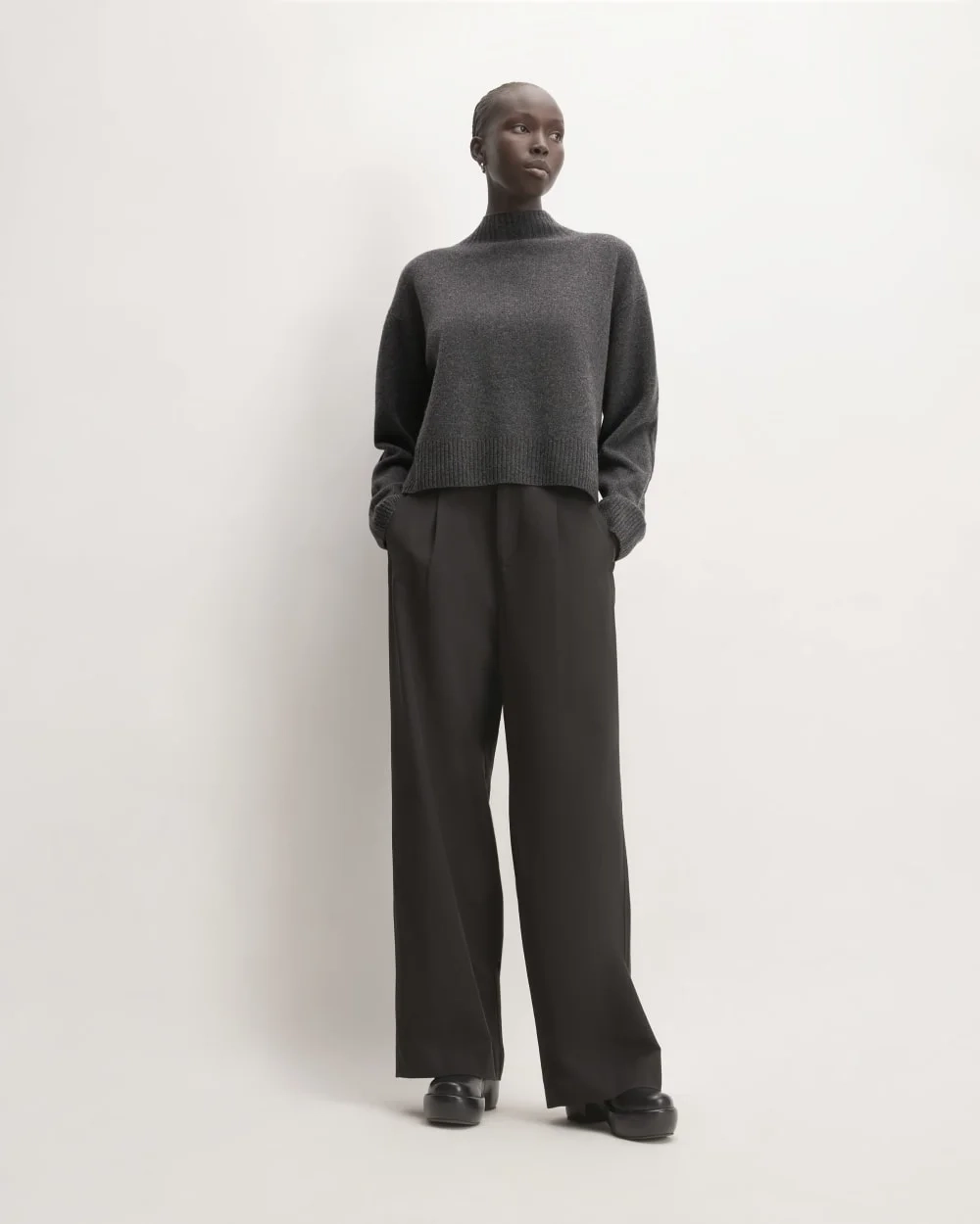 The Good Merino Wool Mockneck Sweater | Graphite (3)