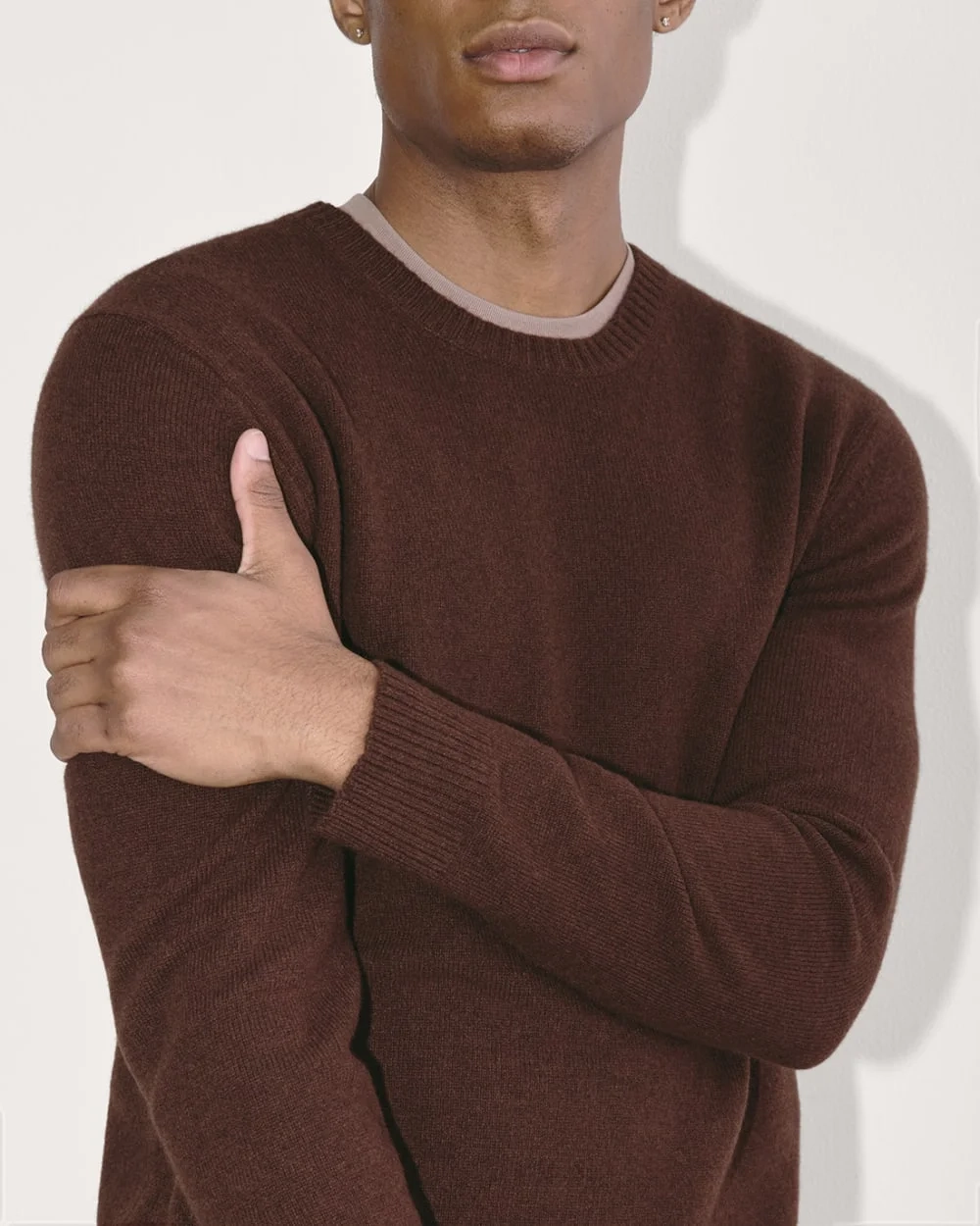The Premium Merino Crew Neck Sweater | Heather Mahogany (5)