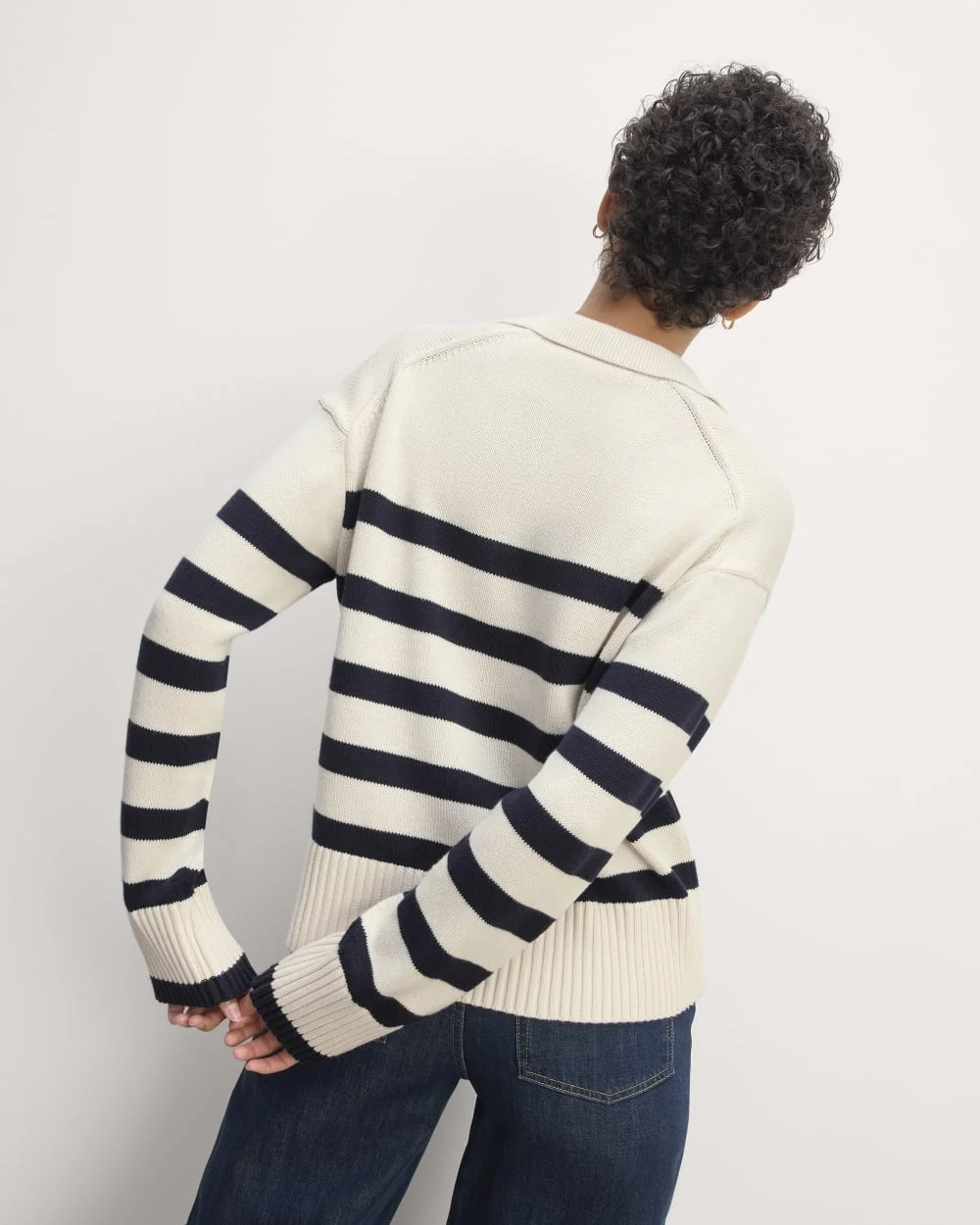 The Boxy Polo in Everyday Cotton | Canvas / Navy (4)
