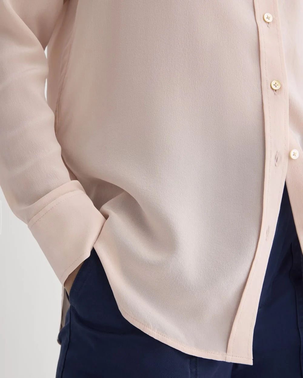 The Must-Have Shirt in Washable Silk | Soft Rose (5)