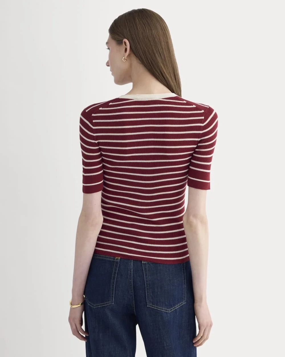 The Short-Sleeve Henley in Ultrasoft Merino | Merlot / Parchment (5)