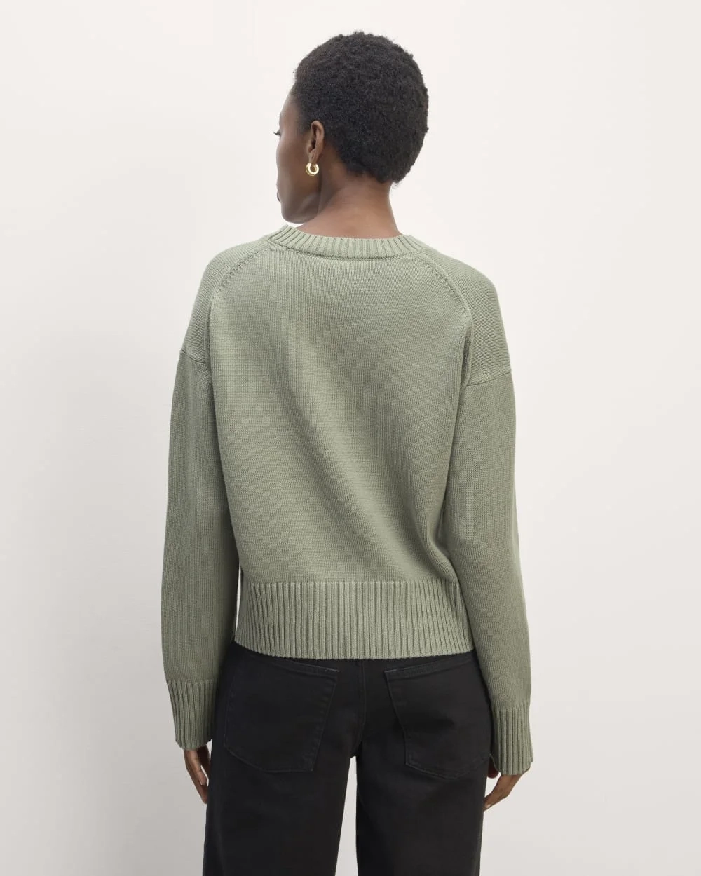 The Boxy Sweater in Everyday Cotton | Sage Green (4)
