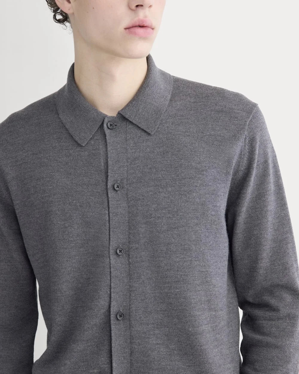 Ultrasoft Button-Down Sweater | Heather Mid Charcoal (4)