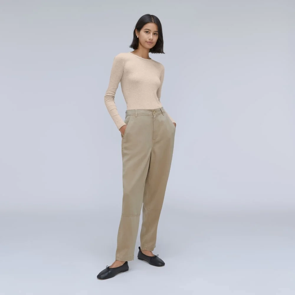 The Luxe Rib Long-Sleeve Crew | Heathered Meringue (6)
