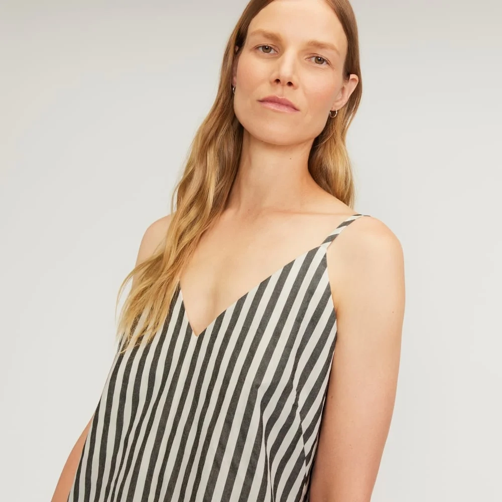 The Poplin Slip Dress | Bone / Black (2)