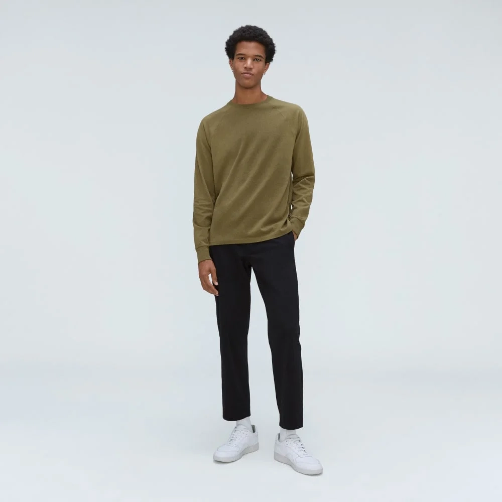 The Premium-Weight Long-Sleeve Crew | Uniform | Olive (4)