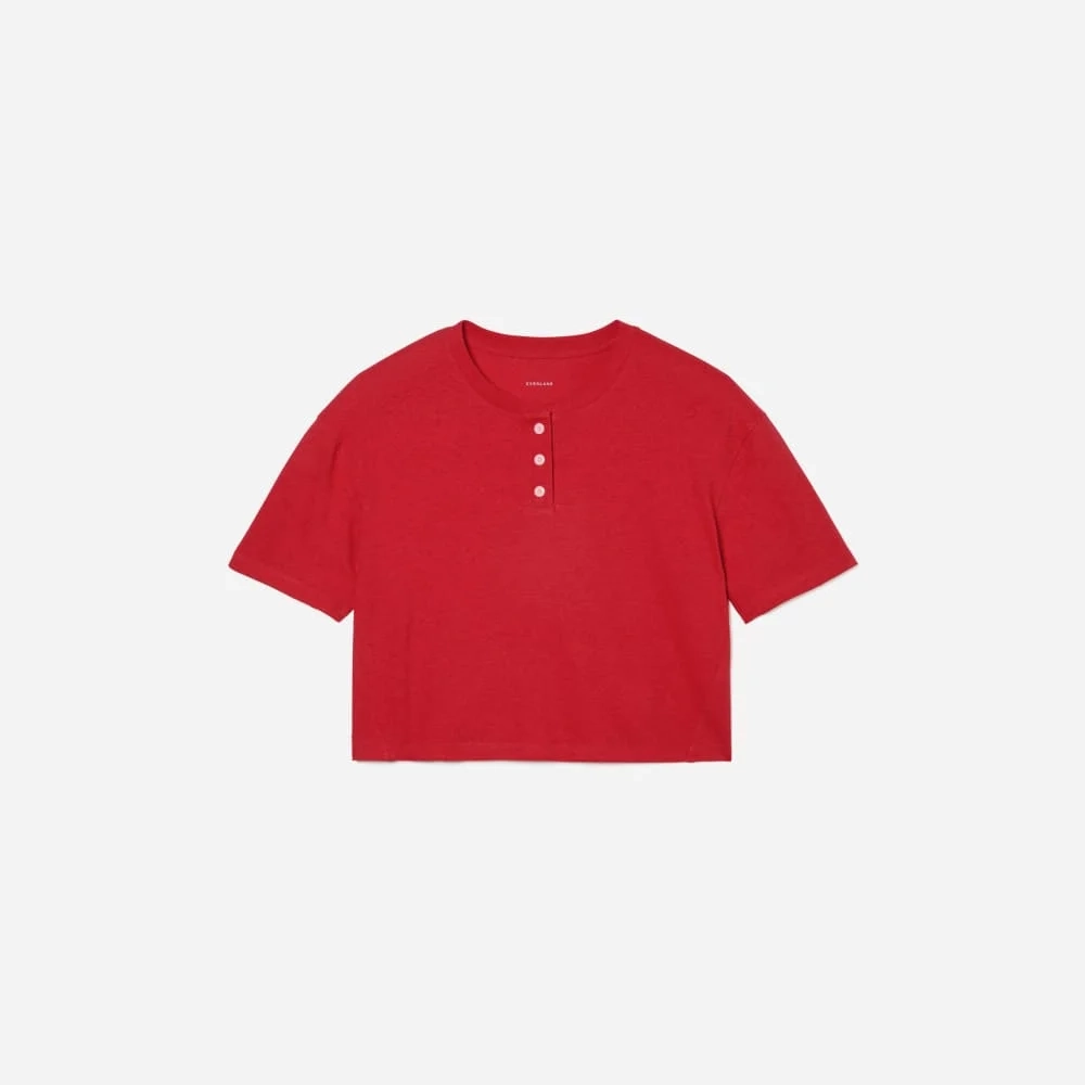 The Vintage Henley Hemp Tee | Goji Berry