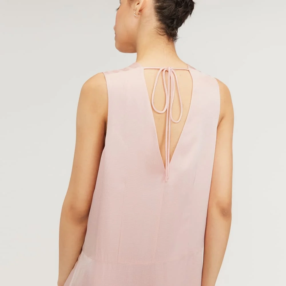 The Satin V-Neck Maxi Dress | Petal Pink (5)