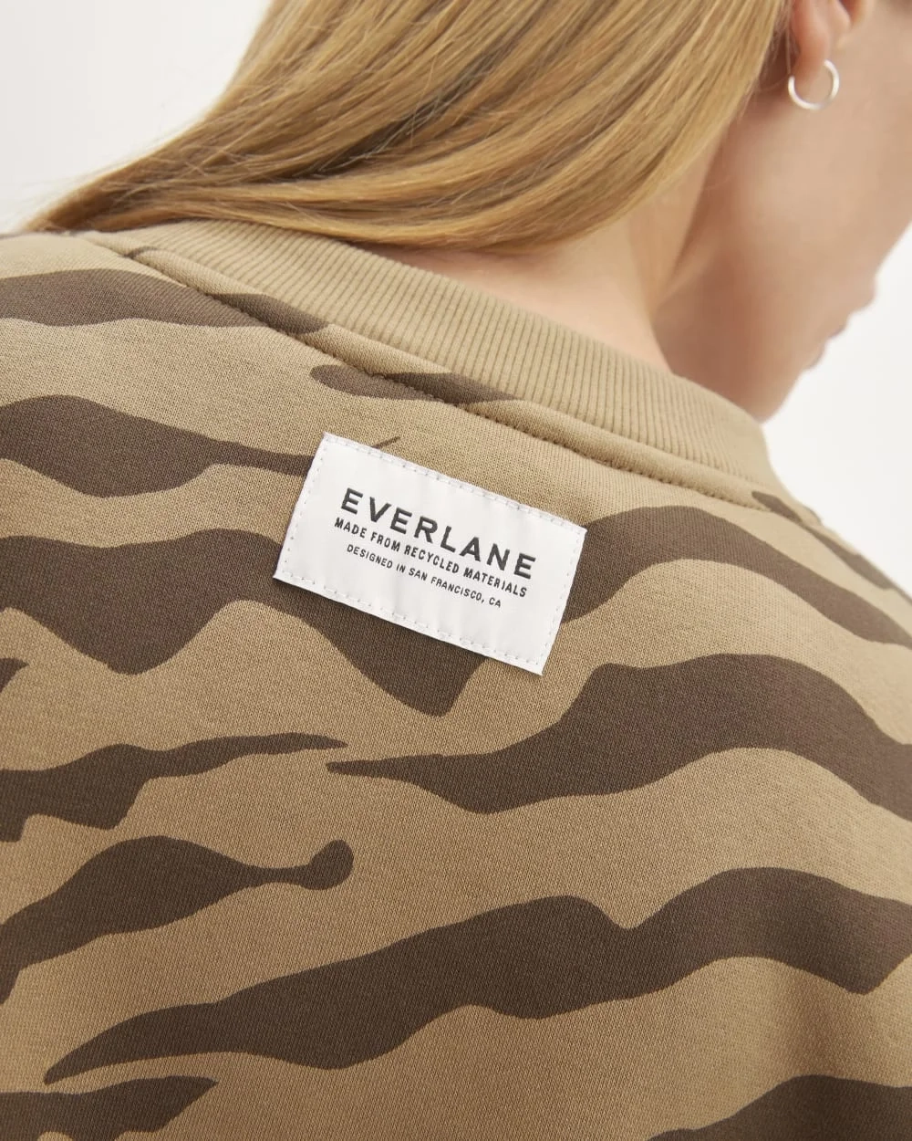 The ReTrack Oversized Crew | Cocoa Tiger Stripe (5)
