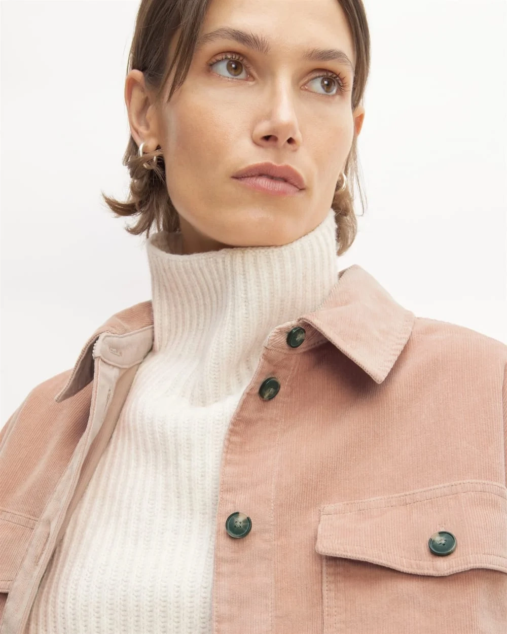 The Corduroy Oversized Shirt Jacket | Blush Pink (3)