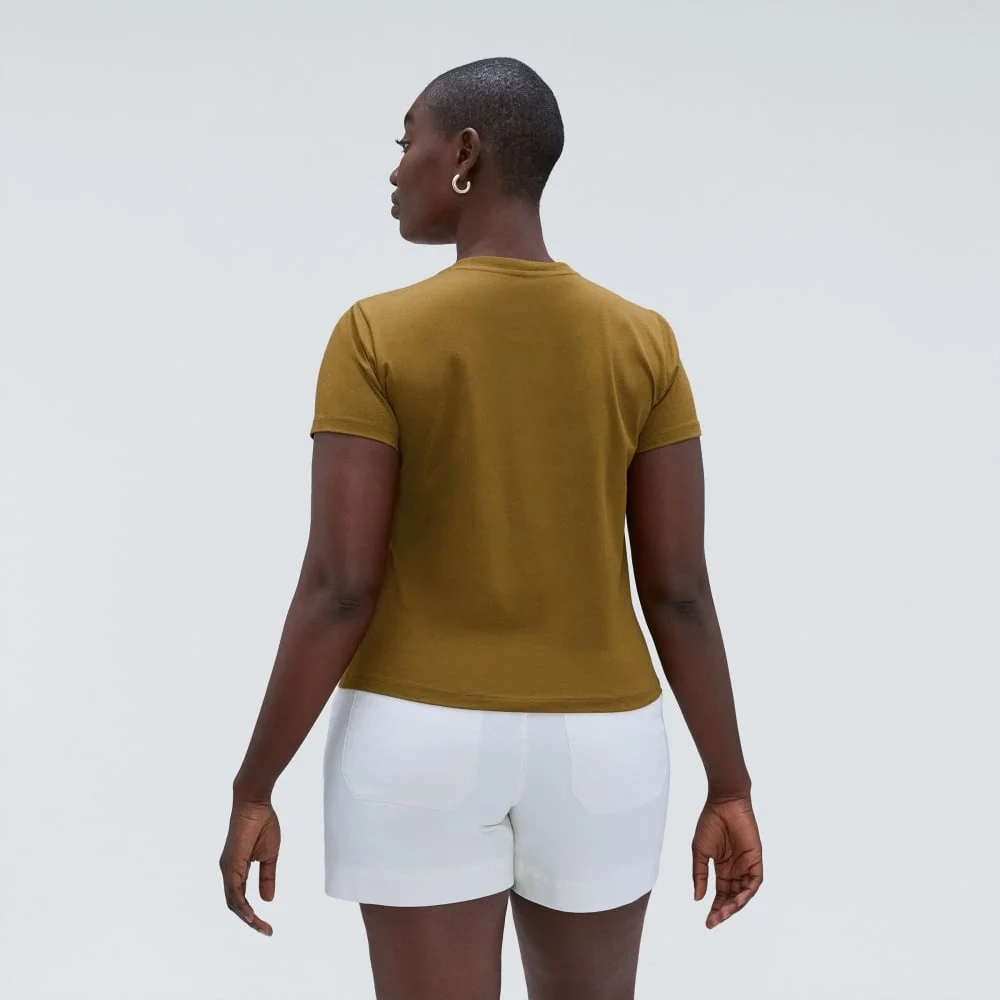 The Box-Cut Tee in Essential Cotton | Tapenade | No Pocket (3)