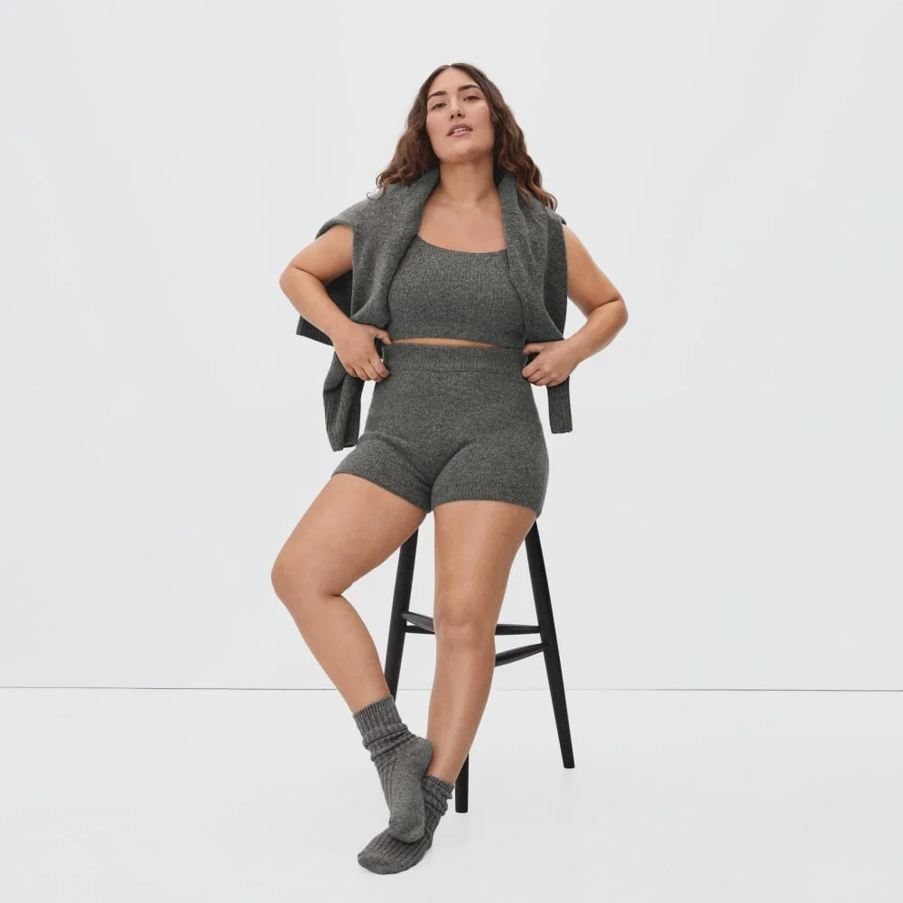 The Cozy-Stretch Short | Heathered Charcoal (3)