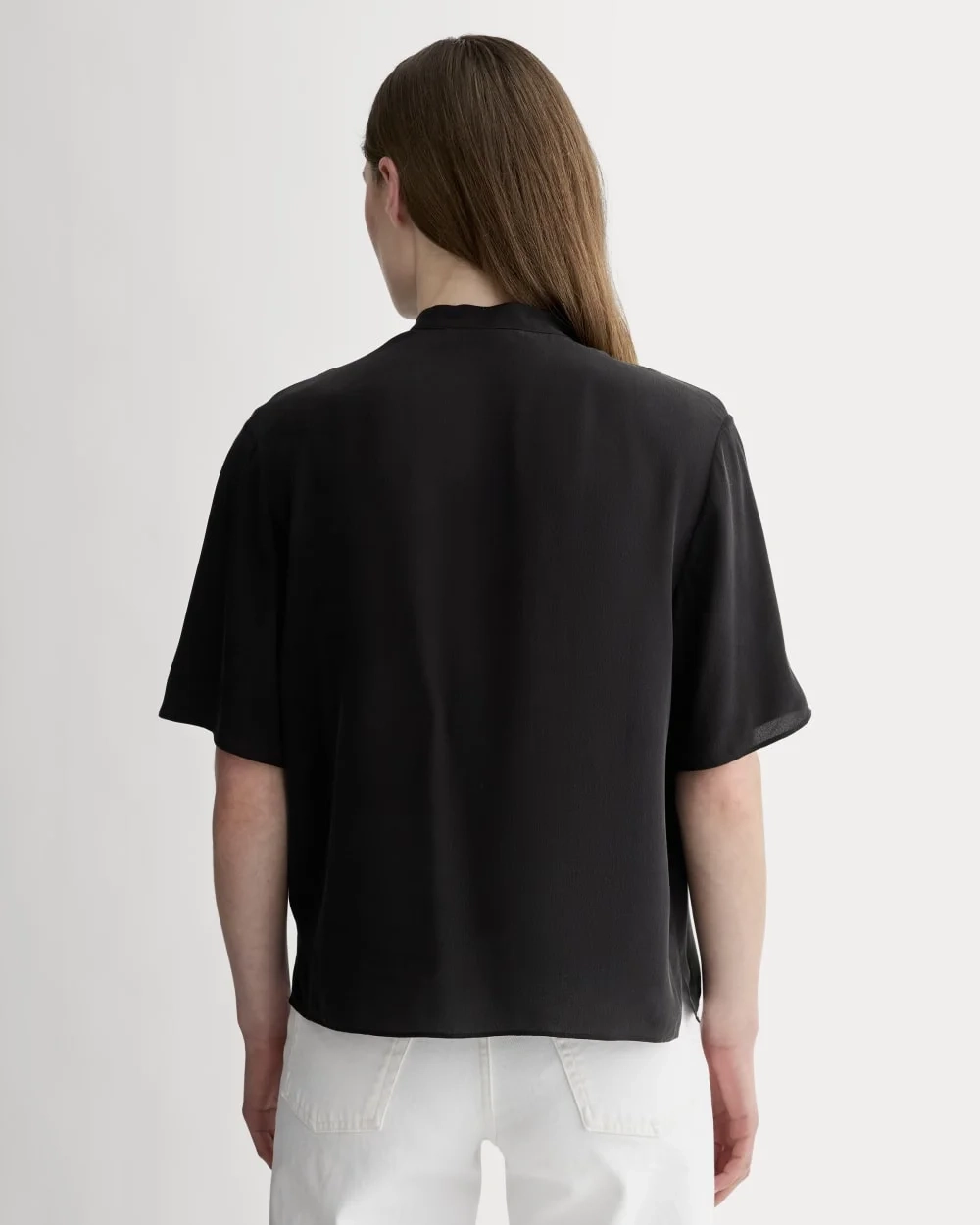 The Popover Top in Washable Silk | Black (4)
