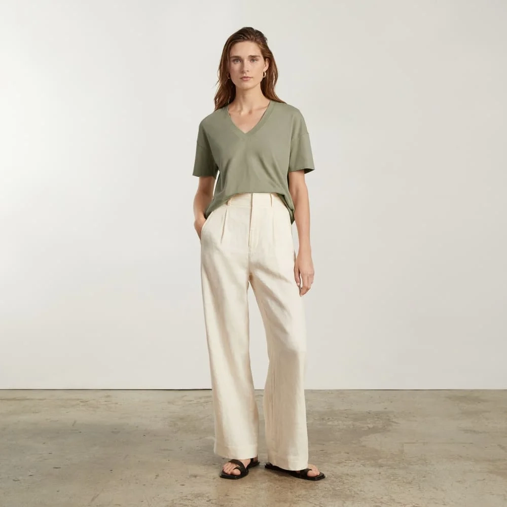 The Organic Cotton Slouchy V-Neck | Reed (5)