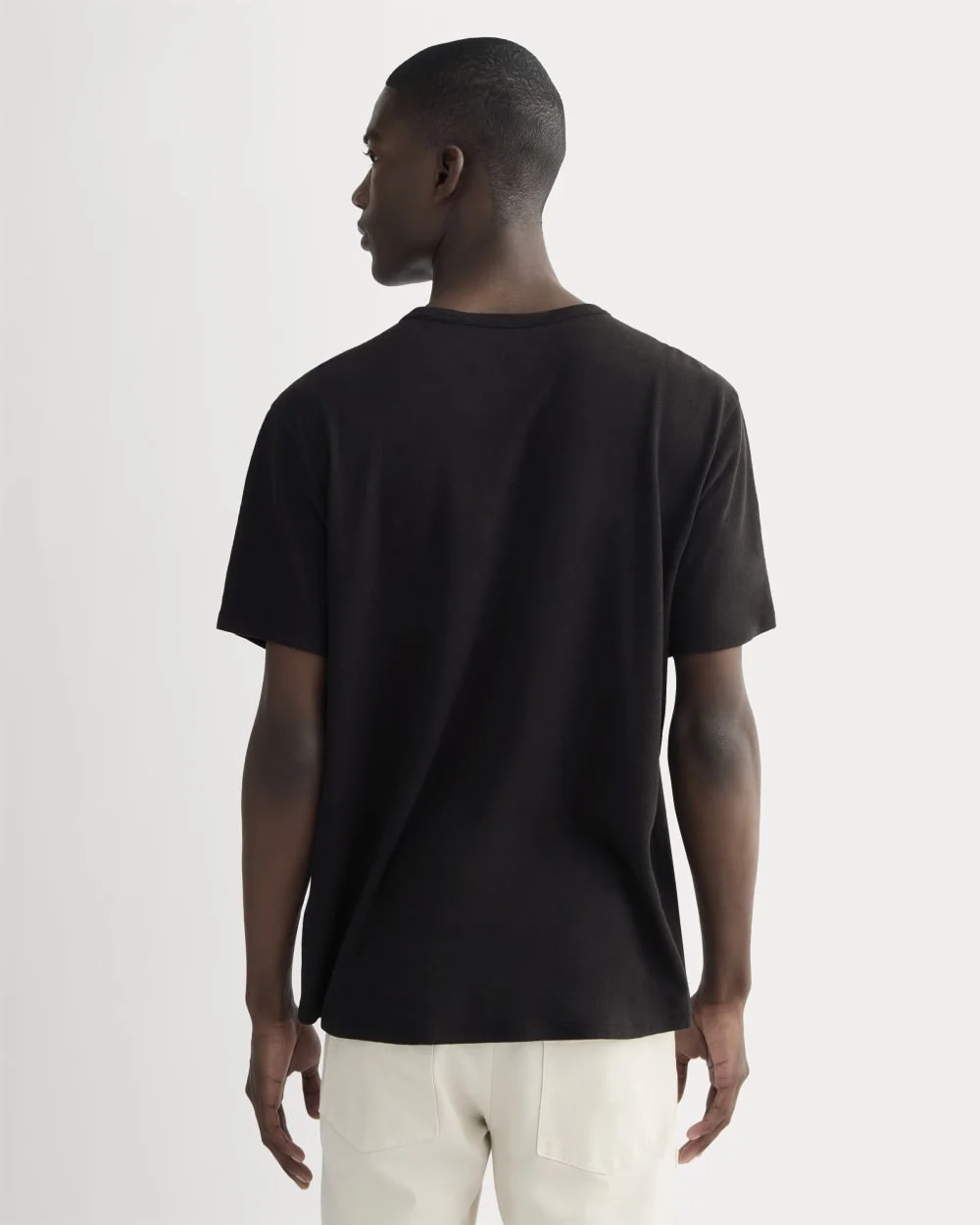 The Cotton Linen Tee | Black (4)